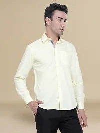 Reliable Beige Cotton Solid Long Sleeve Casual Shirts For Men-thumb2