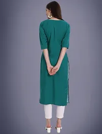 Elegant American Crepe Teal Printed 3/4 Sleeve Kurta For Women-thumb2