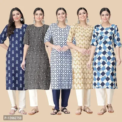 Classic Crepe Printed Kurtis Combo For Women-thumb2