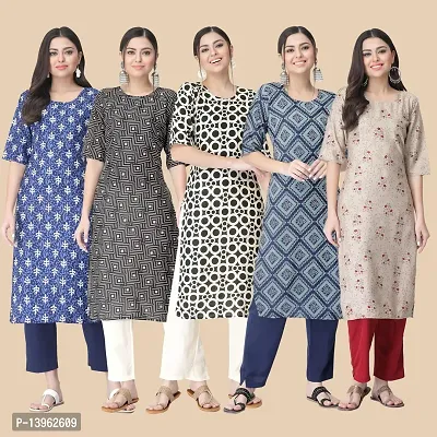 Classic Crepe Printed Kurtis Combo For Women-thumb0