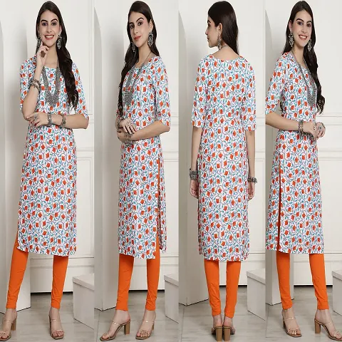 Stylish Crepe Printed Straight Kurtis