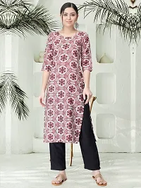 Stylish A-Line Pink Printed Crepe Kurta Bottom Set For Women-thumb1