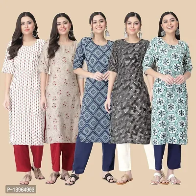 Classic Crepe Printed Kurtis Combo For Women-thumb0