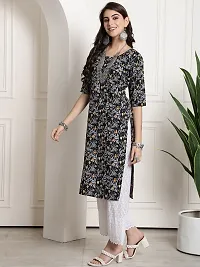 Stylish Crepe Printed Stitched Kurta For Women-thumb2