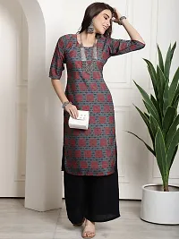 Stylish Crepe Printed Stitched Kurta For Women-thumb1