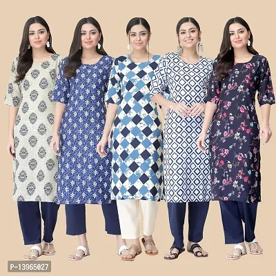 Classic Crepe Printed Kurtis Combo For Women-thumb2