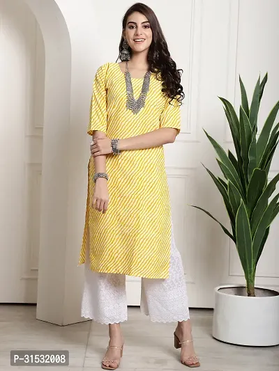 Stylish Yellow Crepe Kurta For Women-thumb2