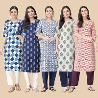 Classic Crepe Printed Kurtis Combo For Women-thumb1