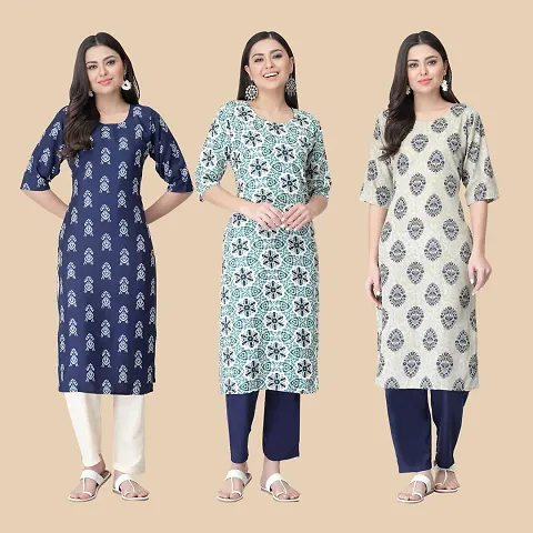 Classic Crepe Kurtis For Women Combo Pack Of 3