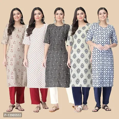 Classic Crepe Printed Kurtis Combo For Women-thumb2