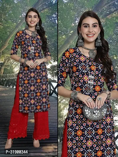 Elegant Crepe Printed Kurta For Women And Girls-thumb0