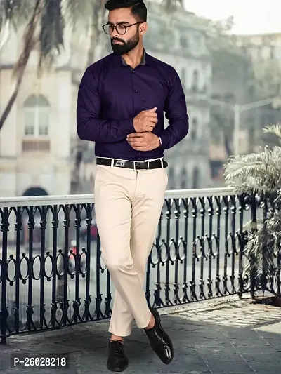 Buy Men Stylish Purple Cotton Solid Long Sleeve Semi Formal Shirt Online In India At Discounted Prices