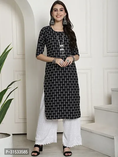 Stylish Crepe Printed Stitched Kurta For Women-thumb2