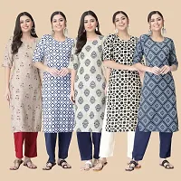 Classic Crepe Printed Kurtis Combo For Women-thumb1