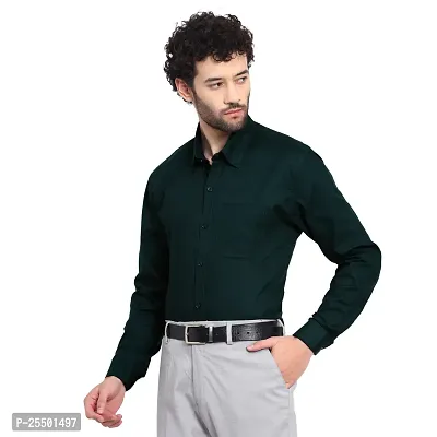 Stylish Olive Cotton Solid Long Sleeve For Men-thumb3