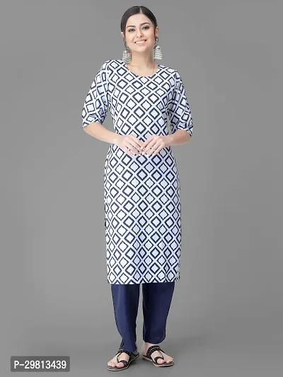 Stylish Multicoloured Crepe Printed Kurta Bottom Set For Women-thumb2