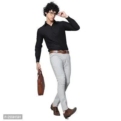 Stylish Black Cotton Solid Long Sleeve For Men