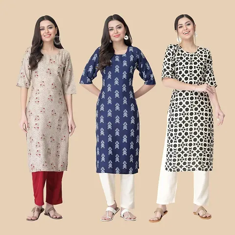 Classic Crepe Kurtis For Women Combo Pack Of 3