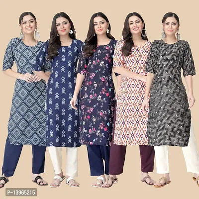 Classic Crepe Printed Kurtis Combo For Women-thumb0