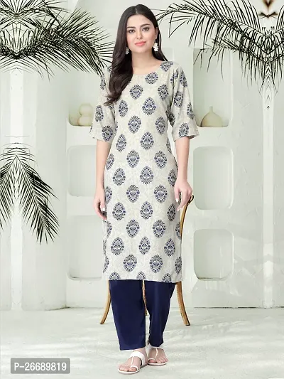 Stylish A-Line Multicoloured Printed Crepe Kurta Bottom Set For Women-thumb2