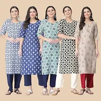 Classic Crepe Printed Kurtis Combo For Women-thumb1