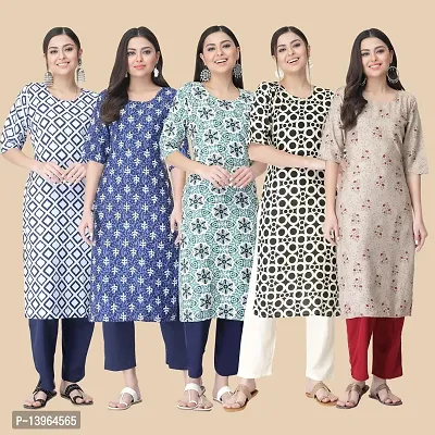 Classic Crepe Printed Kurtis Combo For Women-thumb2