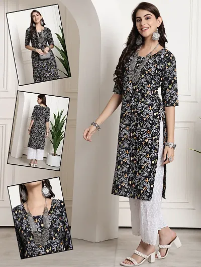 Fancy Crepe Printed A-Line Kurti