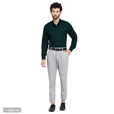 Stylish Olive Cotton Solid Long Sleeve For Men-thumb0
