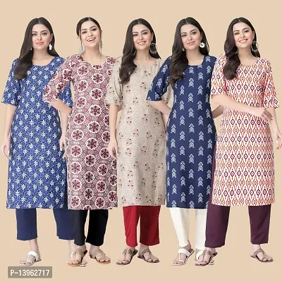 Classic Crepe Printed Kurtis Combo For Women-thumb2