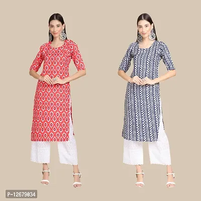 Multicoloured Crepe Printed Kurtas For Women