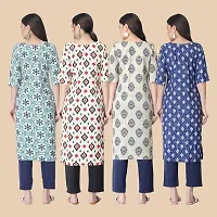 Trendy Crepe Multicoloured Printed Kurta For Women- Combo Of 4-thumb1