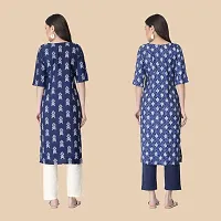 Stylish Multicoloured Crepe Printed Kurta For Women- Combo Of 2-thumb1