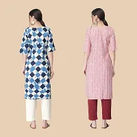 Stylish Multicoloured Crepe Printed Kurta For Women- Combo Of 2-thumb1