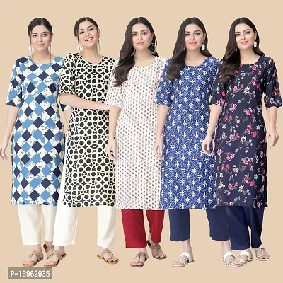 Classic Crepe Printed Kurtis Combo For Women-thumb2