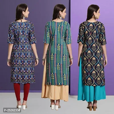 Stylish Fancy Designer Crepe Printed Kurta For Women Combo Of 3-thumb2