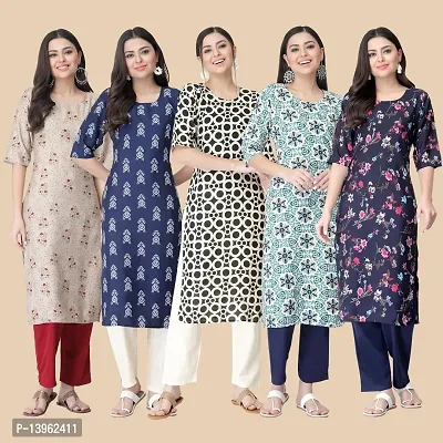 Classic Crepe Printed Kurtis Combo For Women-thumb2