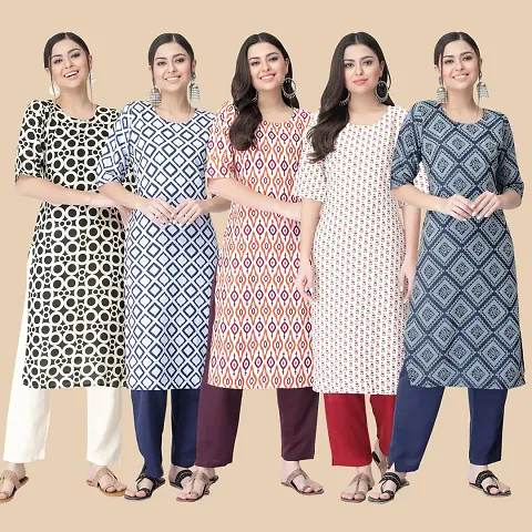 Women Stylish Crepe Staright Kurta