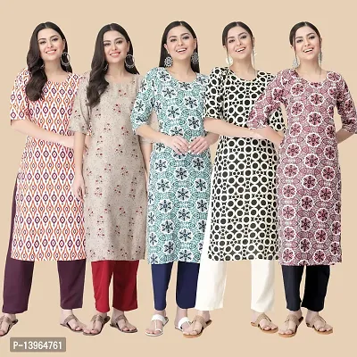 Classic Crepe Printed Kurtis Combo For Women-thumb2