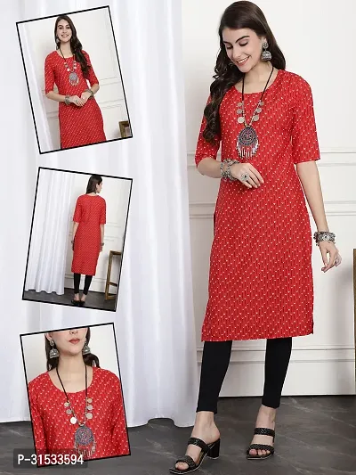 Stylish Crepe Printed Stitched Kurta For Women-thumb0