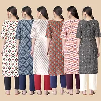 Straight Multicoloured  Crepe Kurta Combo Set Of 6-thumb1