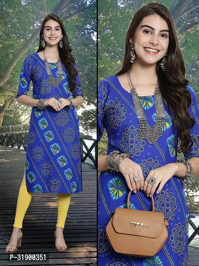 Elegant Crepe Printed Kurta For Women And Girls-thumb0