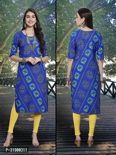 Elegant Crepe Printed Kurta For Women And Girls-thumb0