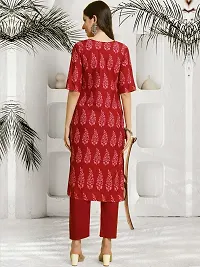 Stylish A-Line Red Printed Crepe Kurta Bottom Set For Women-thumb2