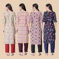 Trendy Crepe Multicoloured Printed Kurta For Women- Combo Of 4-thumb1