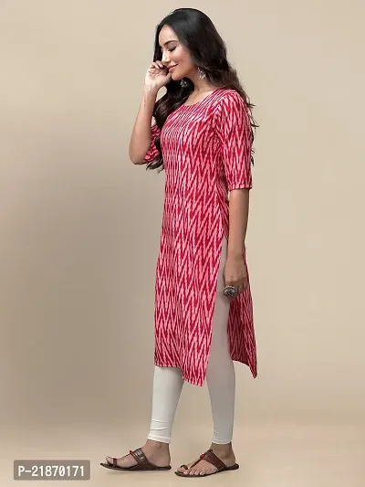 Elegant Crepe Pink Printed 3/4 Sleeve Kurta For Women-thumb3