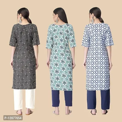 Classic Crepe Printed Kurtis For Women Combo Pack Of 3-thumb2