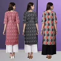 Stylish Fancy Designer Crepe Printed Kurta For Women Combo Of 3-thumb1