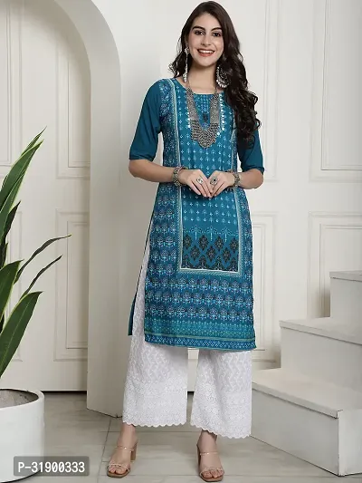 Elegant Crepe Printed Kurta For Women And Girls-thumb2