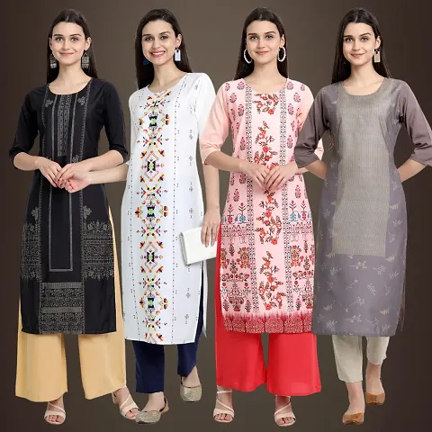 Fancy Crepe Kurtis For Women Pack Of 5