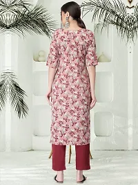 Stylish A-Line Pink Printed Crepe Kurta Bottom Set For Women-thumb2